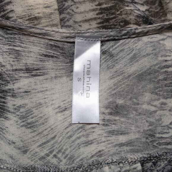 Boho Wrap Romper Long Sleeve V Neck Bell Sleeve Abstract Print Neutral Size S - Picture 8 of 10